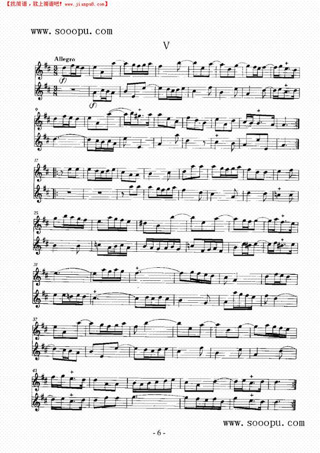 奏鸣曲D大调 其他类 合奏其他曲谱