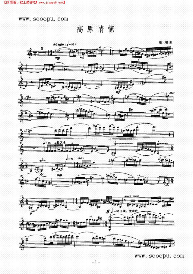 高原情愫—独奏 弦乐类 小提琴其他曲谱
