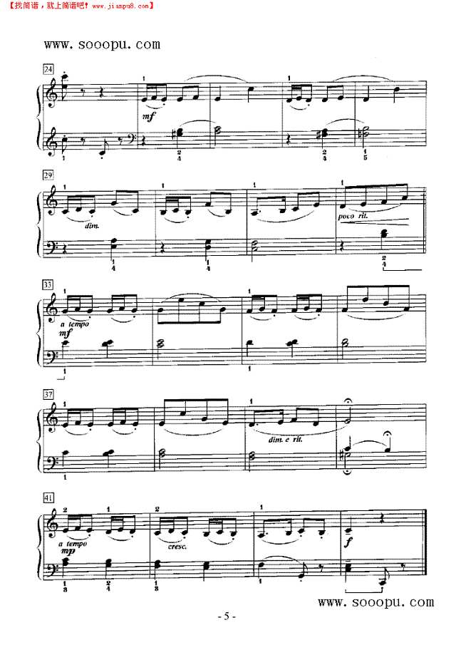 钟的小奏鸣曲钢琴谱