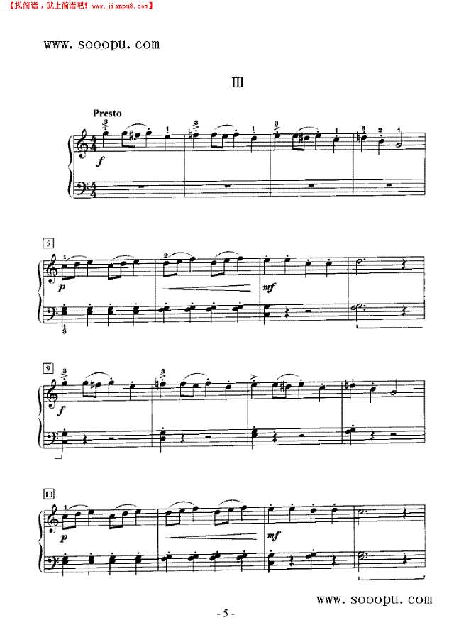 古典小奏鸣曲钢琴谱