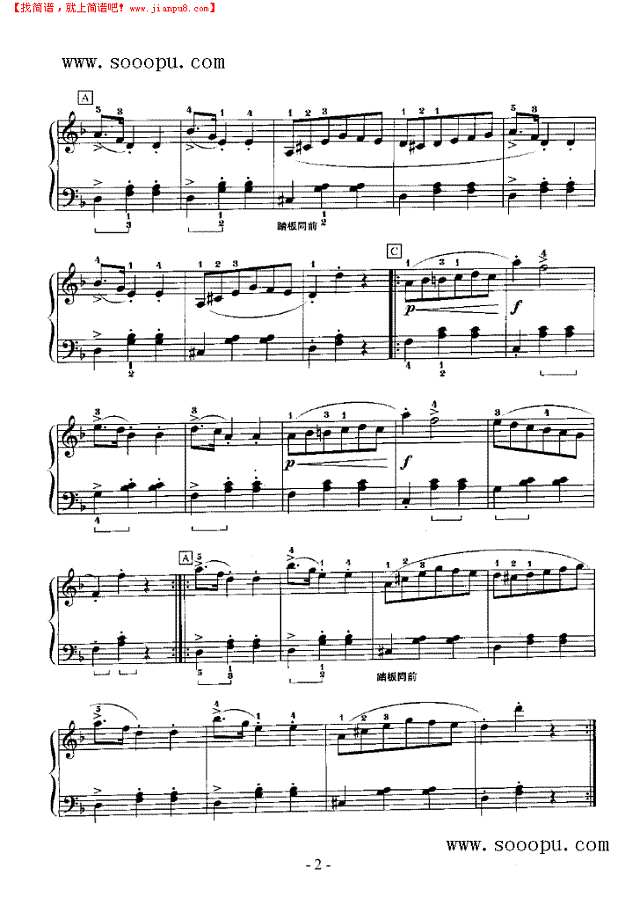 波尔卡玛祖卡舞曲钢琴谱