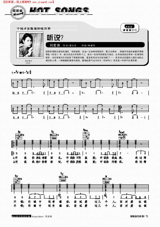 听说-弹唱吉他谱
