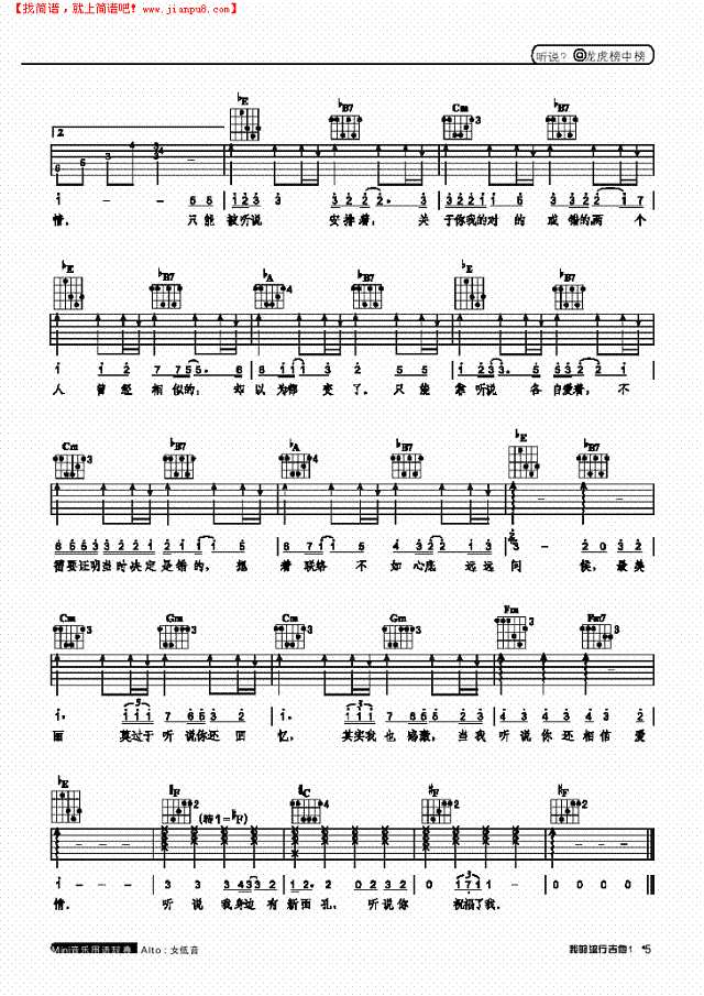 听说-弹唱吉他谱