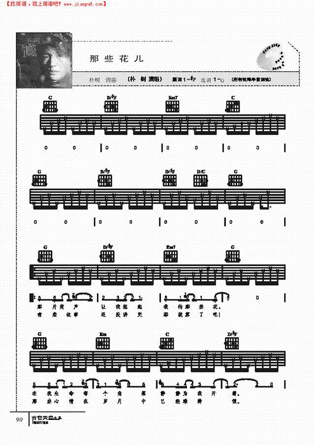 那些花儿-弹唱吉他谱
