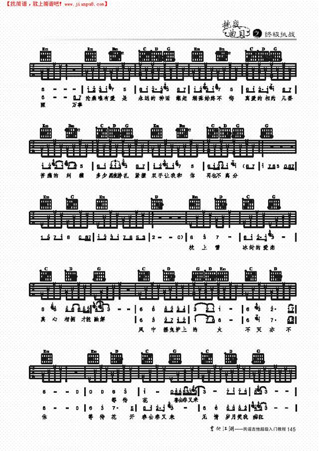 美丽的神话-简易版-弹唱吉他谱