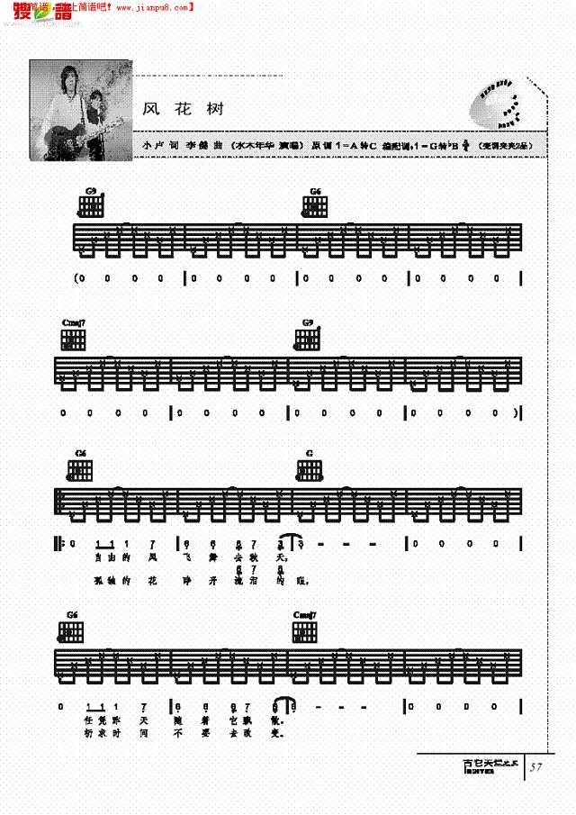 风花树-弹唱吉他谱
