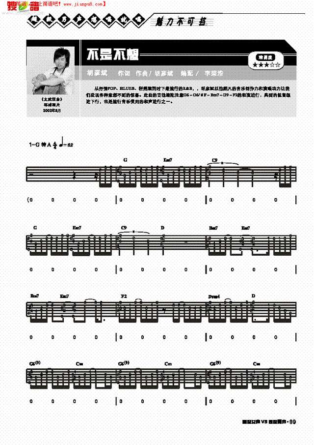 不是不想-弹唱吉他谱
