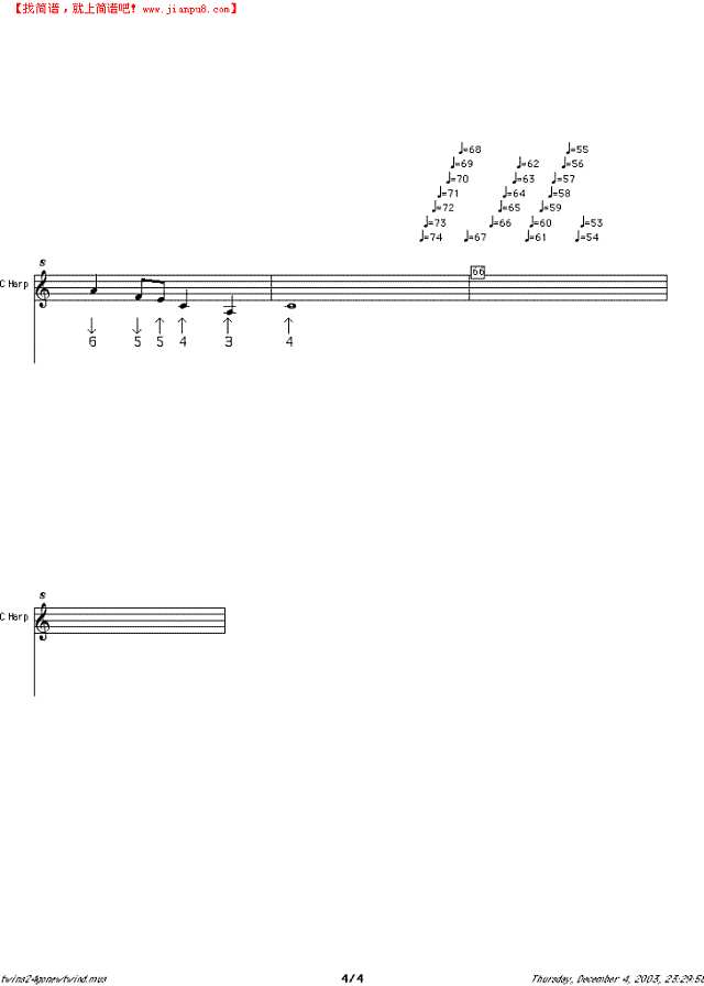 乱世佳人口琴谱其他曲谱