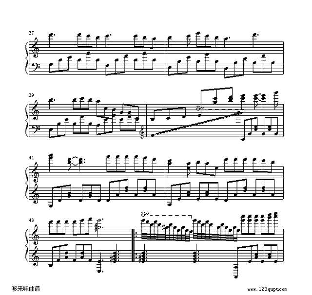 边走边爱-谢霆锋钢琴谱