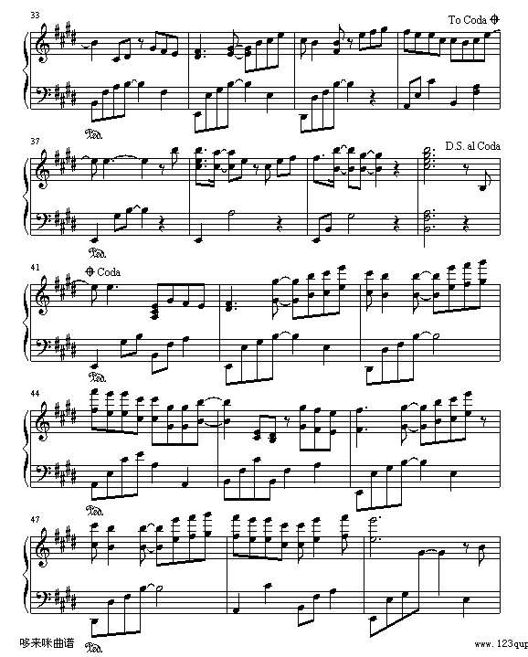 一路上有你(分手总要在雨天)-张学友钢琴谱