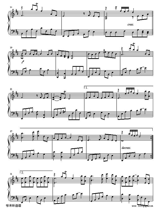 有谁共鸣-张国荣钢琴谱