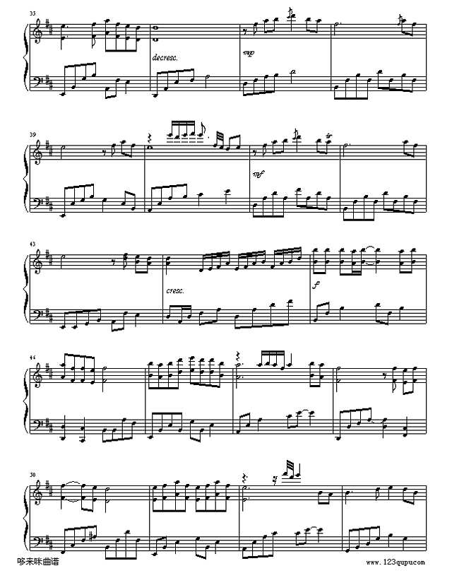 有谁共鸣-张国荣钢琴谱