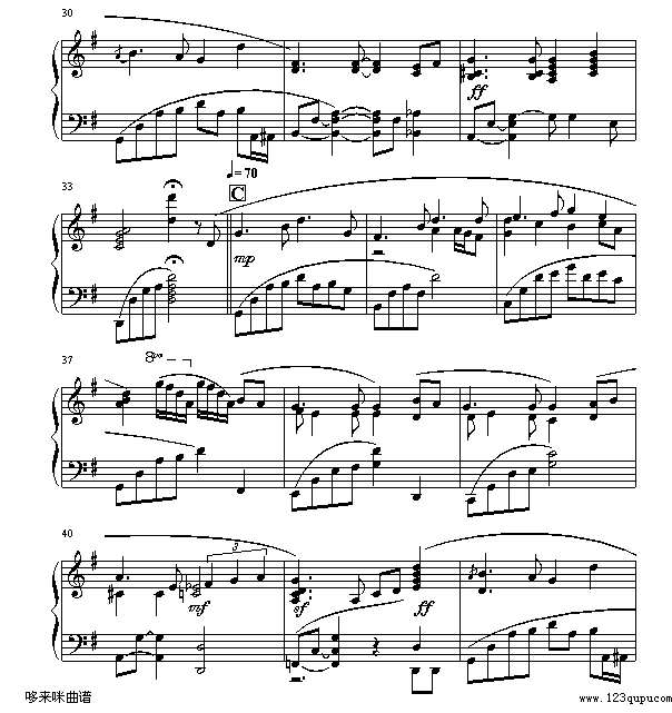 月亮代表我的心-邓丽君钢琴谱