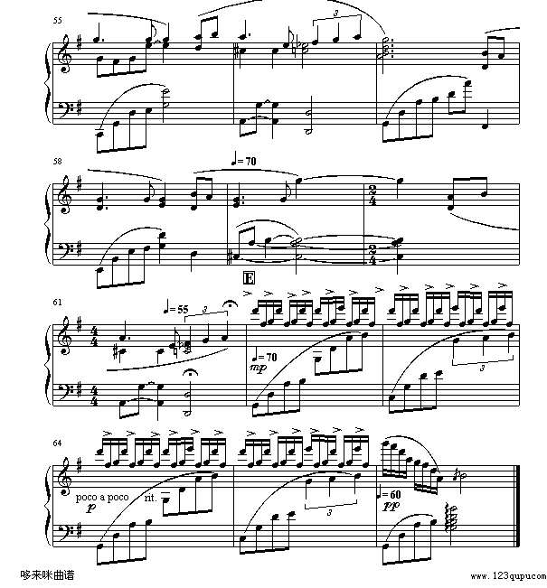 月亮代表我的心-邓丽君钢琴谱