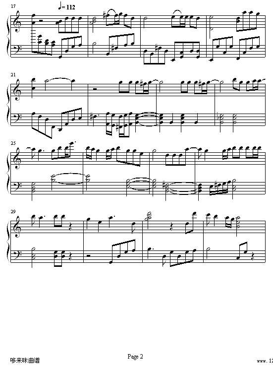 自言自语-范晓萱钢琴谱