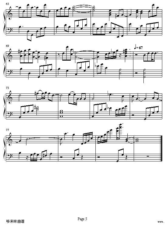 自言自语-范晓萱钢琴谱