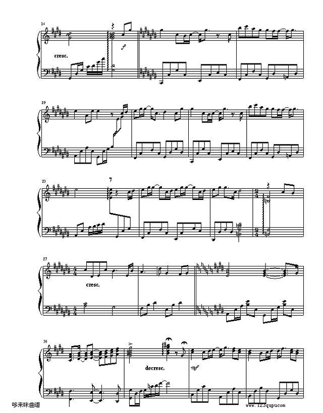 我的爱-孙燕姿钢琴谱