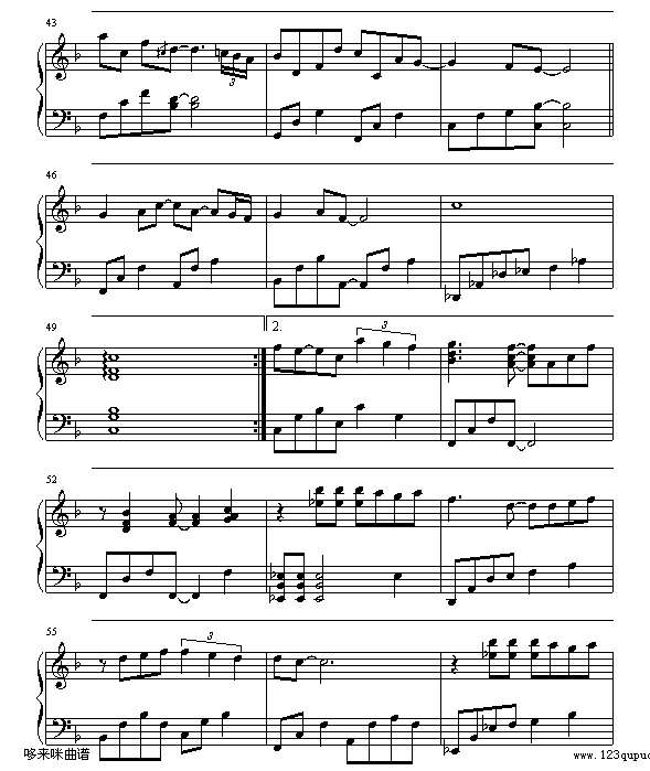 遗失的美好-海豚湾恋人-张韶涵钢琴谱