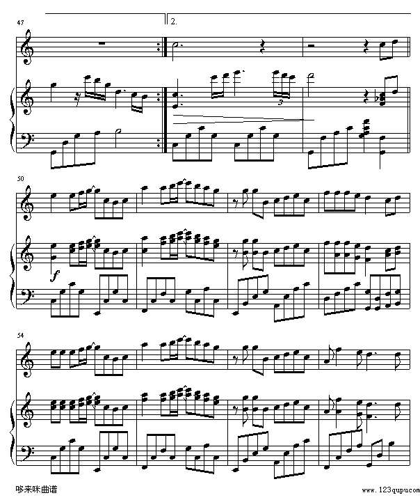 我等你-刘若英钢琴谱