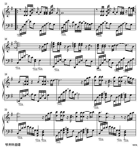 我比想象中爱你-JS钢琴谱