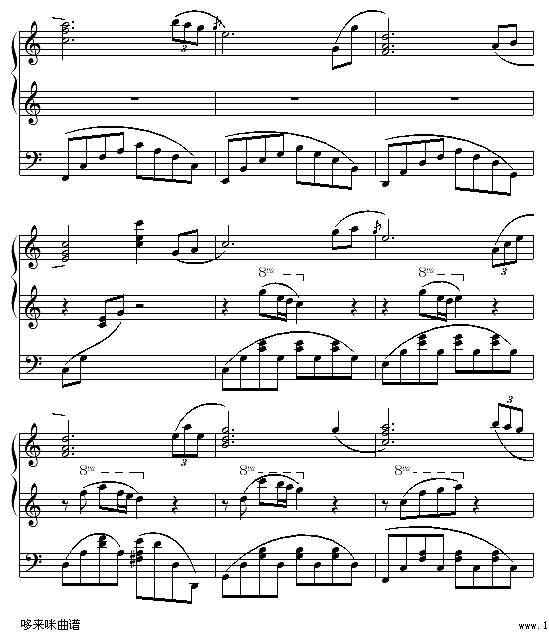 在水一方-邓丽君钢琴谱