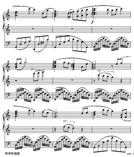 在水一方-邓丽君钢琴谱