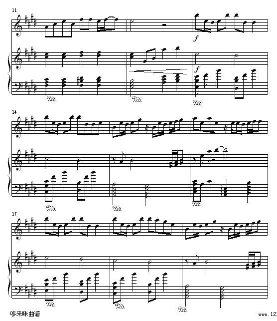 当你-王心凌钢琴谱