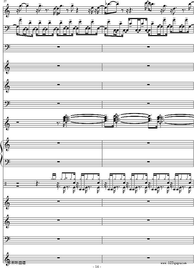 不怕不怕-总谱-郭美美钢琴谱