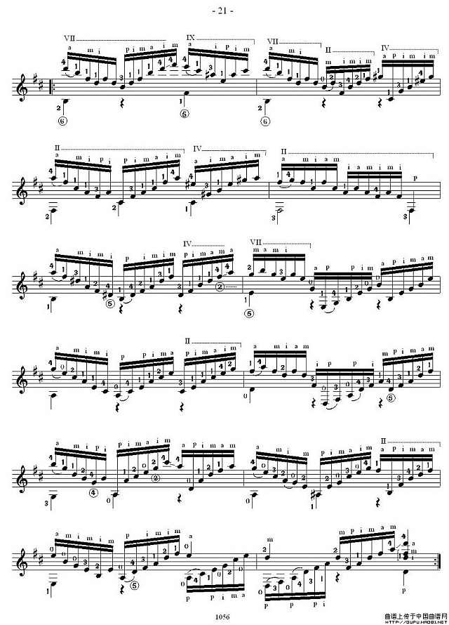 他雷加12首练习曲之11简谱