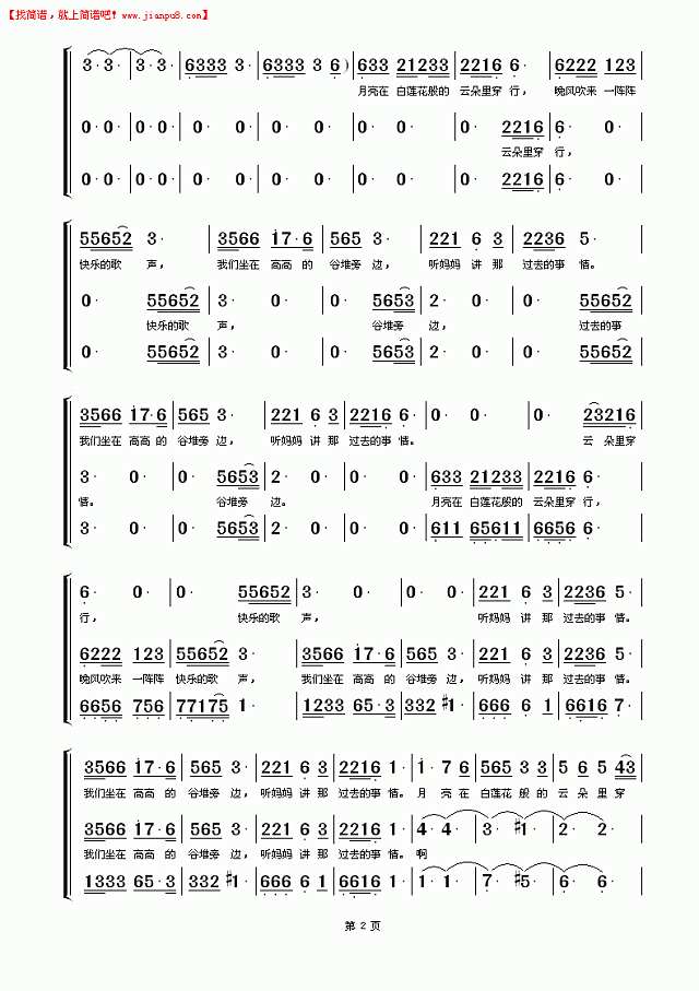 听妈妈讲那过去的事情（林依婷）简谱