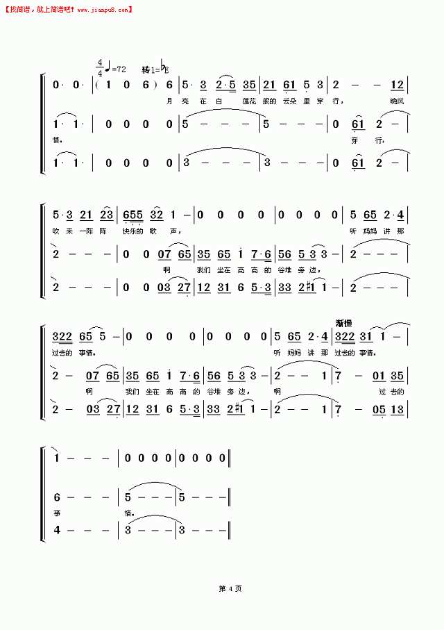 听妈妈讲那过去的事情（林依婷）简谱