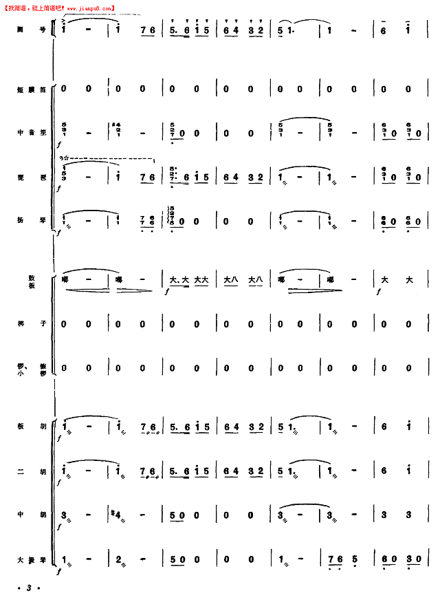 大柳树下育新人（园号独奏曲）（1-5）简谱