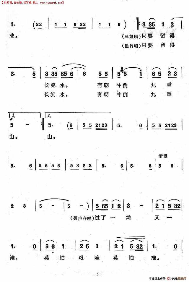 有朝冲倒九重山简谱