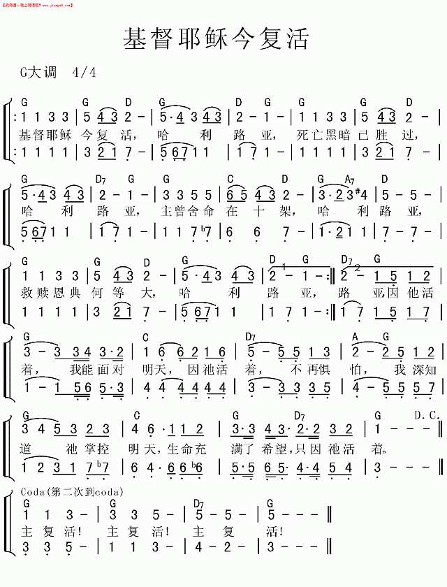 基督耶稣今复活（合唱）简谱