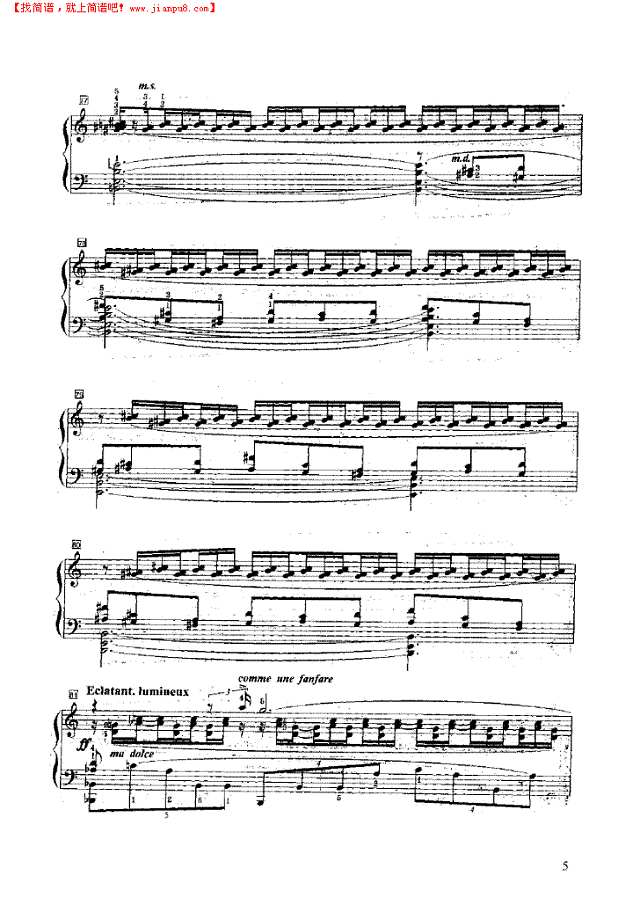 面向火焰钢琴谱