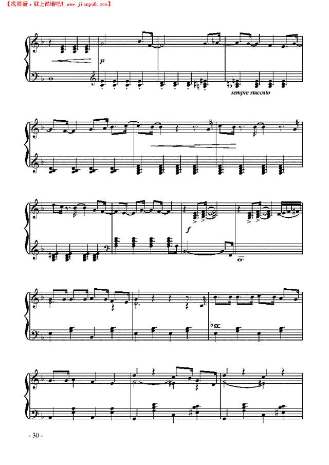 雨点落在我头上钢琴谱