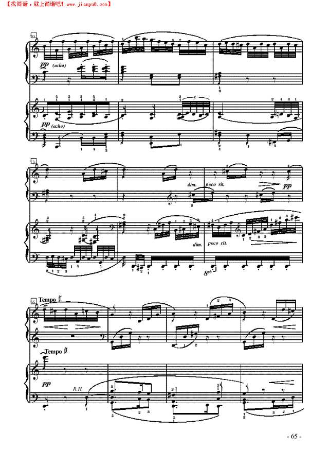 献给爱丽丝—双钢琴钢琴谱