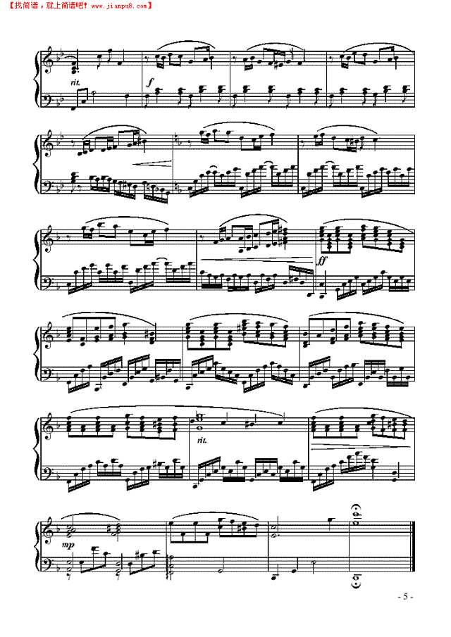 辛德勒的名单钢琴谱