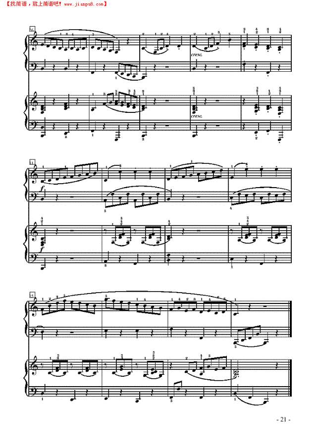 小奏鸣曲-双钢琴钢琴谱