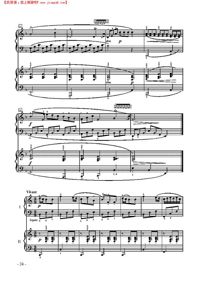 小奏鸣曲-双钢琴钢琴谱