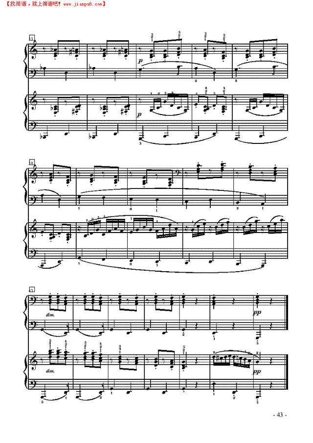 小托卡塔-双钢琴钢琴谱