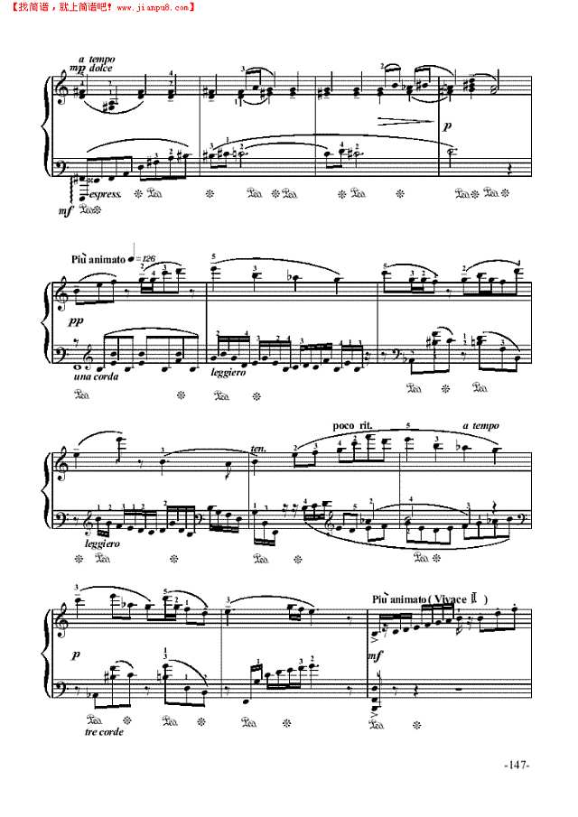 少女朱丽叶—舞剧《罗密欧与朱丽叶》钢琴谱