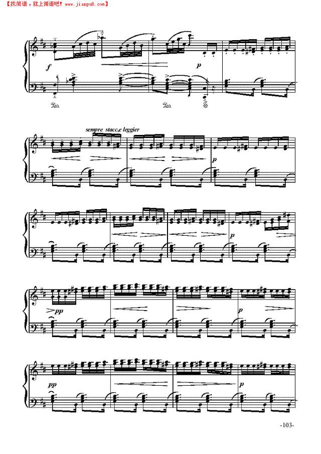 芦笛舞曲—玩具牧童们吹的牧笛—舞剧《胡桃夹子》钢琴谱