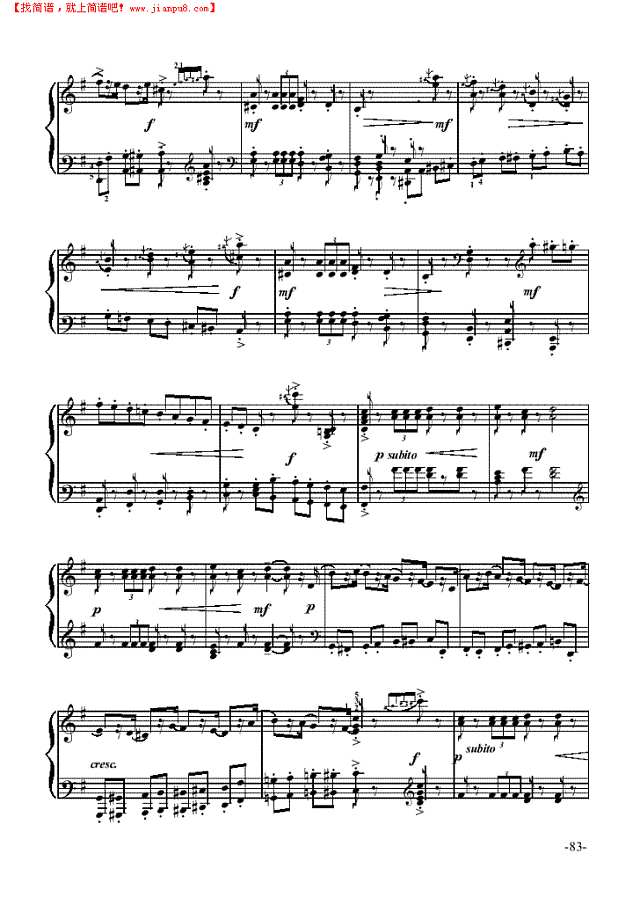 进行曲—舞剧《胡桃夹子》钢琴谱