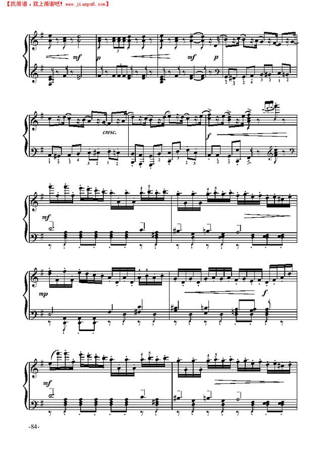 进行曲—舞剧《胡桃夹子》钢琴谱