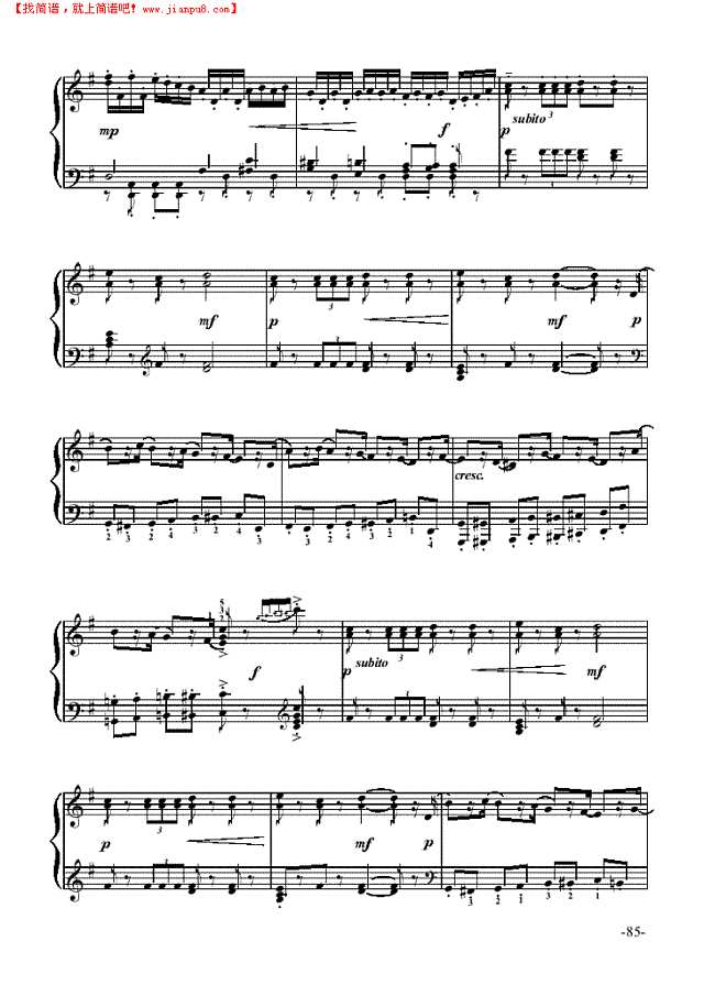 进行曲—舞剧《胡桃夹子》钢琴谱