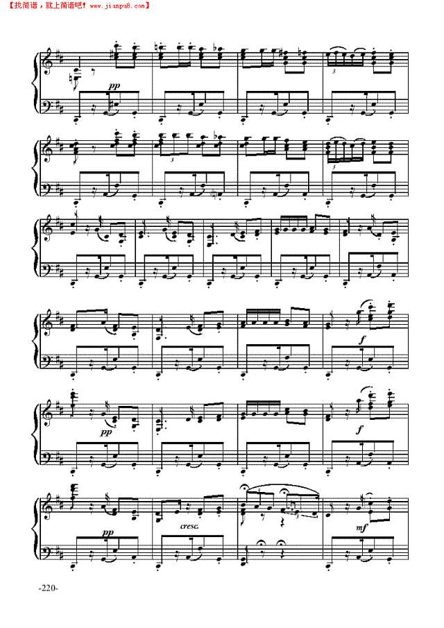 哈巴涅拉舞曲—歌剧《卡门》钢琴谱