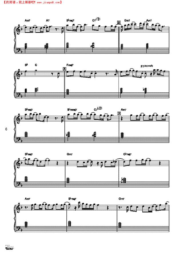 冬季恋歌钢琴谱