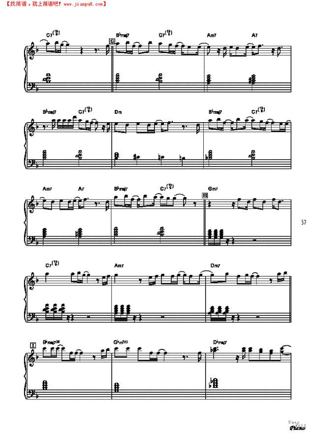 冬季恋歌钢琴谱