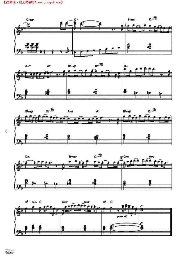 冬季恋歌钢琴谱